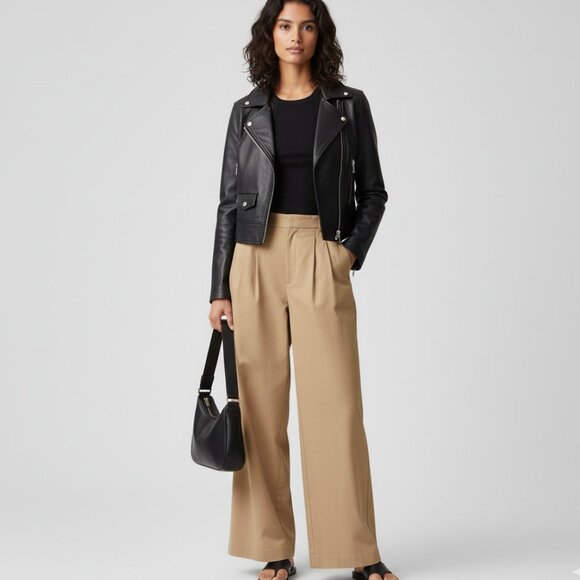 NWT Zara Wide Leg Pleated Trousers - Picture 2 of 6